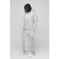 Oversize Trainingsanzug mit Kapuze und Reißverschluss - Grau - XS, Grau Oversize Trainingsanzug mit Kapuze und Reißverschluss - Grau - XS, Grau von boohooman