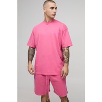 Oversize Worldwide T-Shirt und Shorts - Rosa - XS, Rosa Oversize Worldwide T-Shirt und Shorts - Rosa - XS, Rosa von boohooman