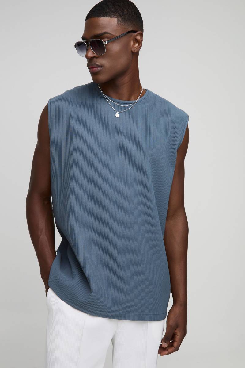 Oversize vesttop - Blau - XS, Blau Oversize vesttop - Blau - XS, Blau von boohooman