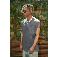 Oversize vesttop mit Taschen - Grau - S, Grau von boohooman