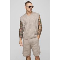 Oversize vesttop mit V-Ausschnitt & lockere Basketball-Shorts - Grau - S, Grau von boohooman