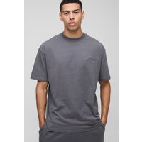 Oversize T-Shirt mit Homme-Print - Grau - L, Grau von boohooman