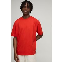 Oversize Basic Rundhals T-Shirt - Rot - S, Rot von boohooman