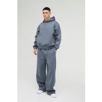 Kastiger Oversize Scuba-Hoodie - Grau - XS, Grau Kastiger Oversize Scuba-Hoodie - Grau - XS, Grau von boohooman
