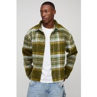 Kariertes Oversize Overshirt - Grün - XS, Grün Kariertes Oversize Overshirt - Grün - XS, Grün von boohooman