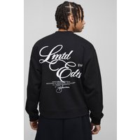 Kastiges Oversize Sweatshirt mit Limited Edition Print - Schwarz - L, Schwarz von boohooman