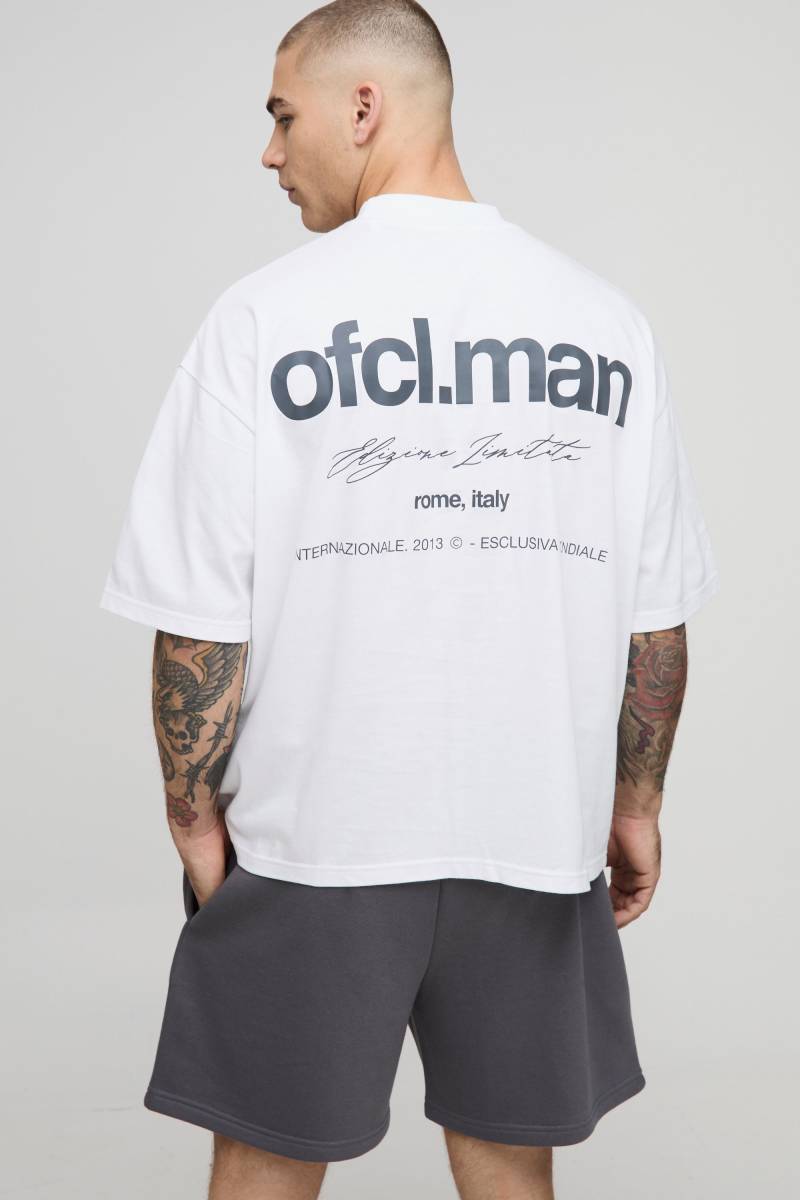 Kastiges Oversize Official Man T-Shirt und Shorts - Grau - L, Grau von boohooman