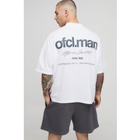 Kastiges Oversize Official Man T-Shirt und Shorts - Grau - XL, Grau von boohooman