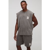 Kastiges Oversize Homme vesttop & Shorts - Braun - XS, Braun Kastiges Oversize Homme vesttop & Shorts - Braun - XS, Braun von boohooman