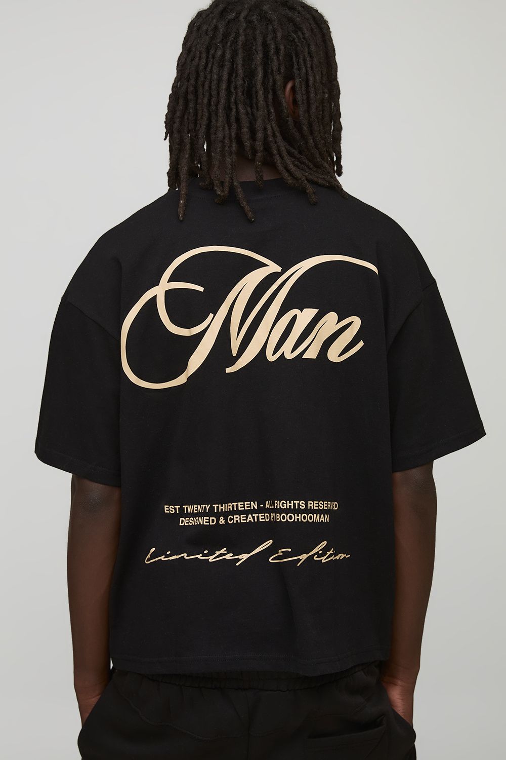 Oversized Boxy MAN Script Embroidered T-shirt von boohooman