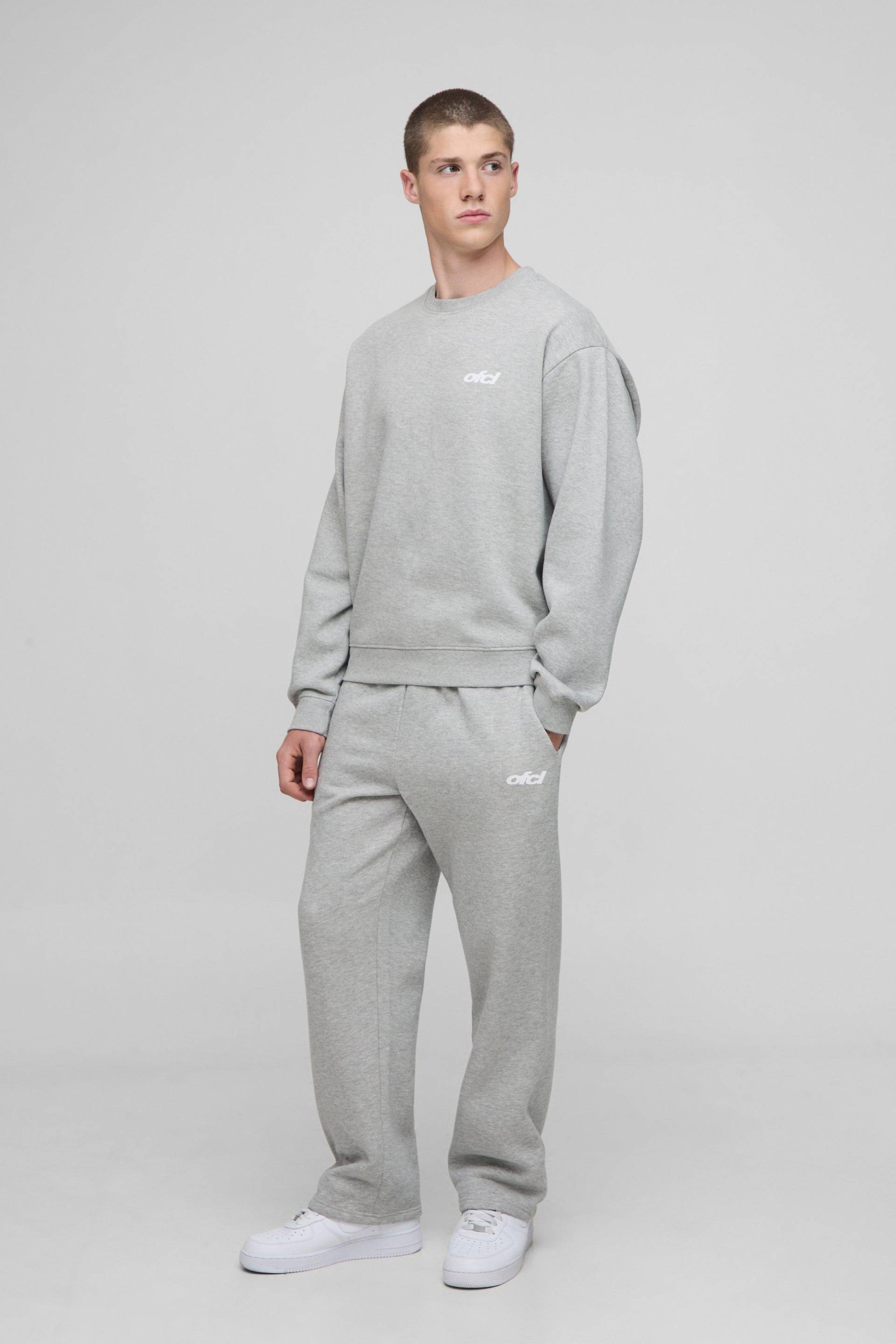 Kastiger Oversize Man Sweatshirt-Trainingsanzug - Grau - M, Grau von boohooman