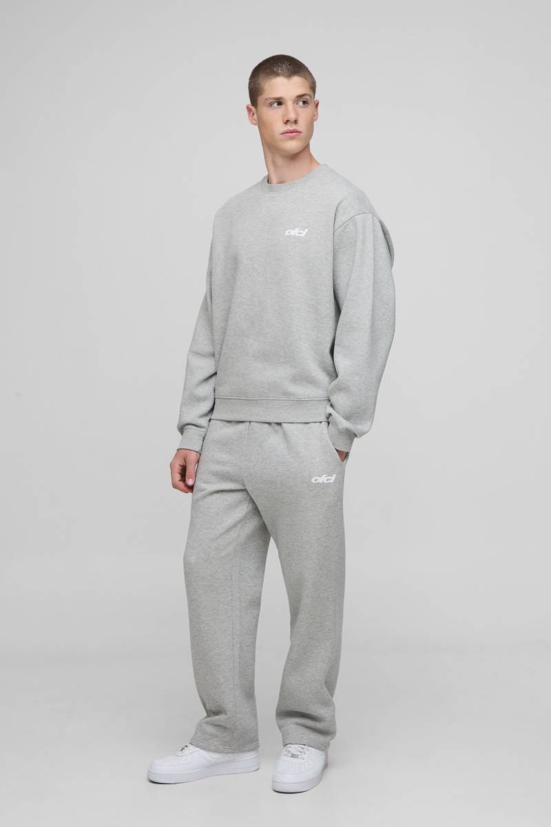 Kastiger Oversize Man Sweatshirt-Trainingsanzug - Grau - XL, Grau von boohooman