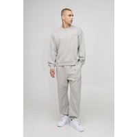 Oversized Boxy Man Sweatshirt Drop Crotch Tracksuit - Grau - M, Grau von boohooman