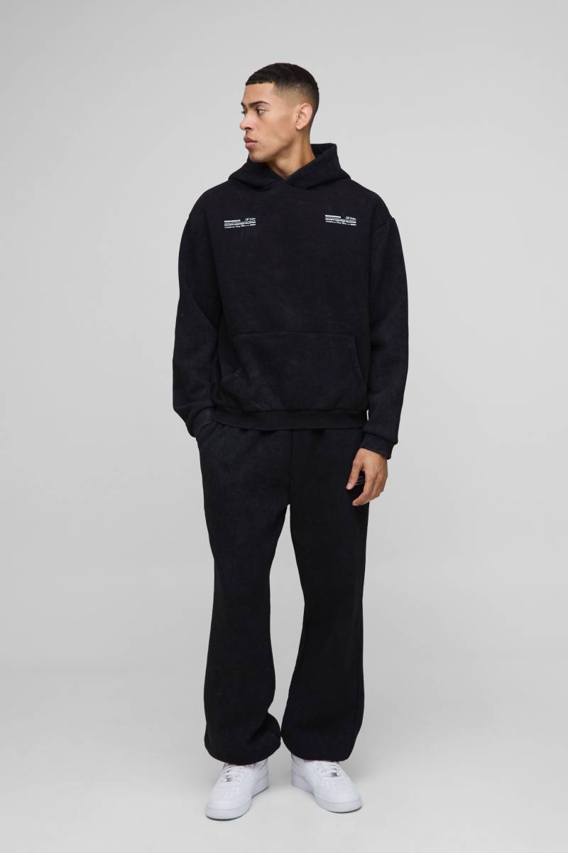 Kastiger Oversize Man Trainingsanzug mit Kapuze - Schwarz - XS, Schwarz Kastiger Oversize Man Trainingsanzug mit Kapuze - Schwarz - XS, Schwarz von boohooman