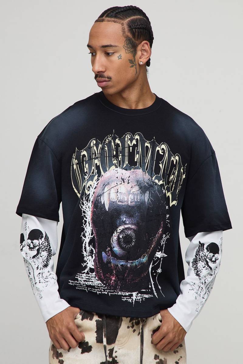 Kastiges Oversize Official Man T-Shirt - Schwarz - XS, Schwarz Kastiges Oversize Official Man T-Shirt - Schwarz - XS, Schwarz von boohooman