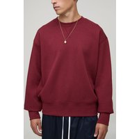 Kastiges Oversize Sweatshirt mit Naht-Detail - Burgund - XS, Burgund Kastiges Oversize Sweatshirt mit Naht-Detail - Burgund - XS, Burgund von boohooman