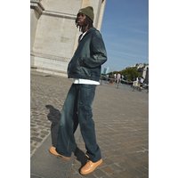 Kastiger Oversize Denim-Hoodie mit Stern-Applikation - Blau - S, Blau Kastiger Oversize Denim-Hoodie mit Stern-Applikation - Blau - S, Blau von boohooman