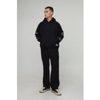 Oversized Boxy Varsity Badge Hoodie - Schwarz - M, Schwarz von boohooman