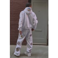 Oversized Boxy Varsity Badge Raglan Sleeve Tracksuit - Grau - XS, Grau von boohooman