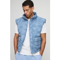 Oversize Cord-Weste - Blau - XS, Blau von boohooman