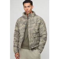 Oversize Cord-Steppjacke - Grün - M, Grün von boohooman