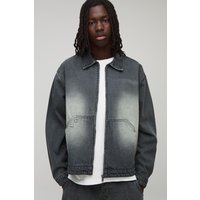 Oversized Boxy Worker Denim Jacket - Grün - S, Grün Oversized Boxy Worker Denim Jacket - Grün - S, Grün von boohooman