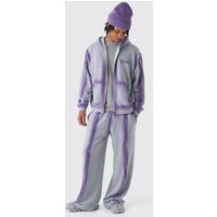 Kastiger Oversize Hoodie mit Reißverschluss und Jogginghose - Grau - M, Grau von boohooman