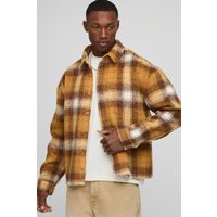Kariertes Oversize Overshirt - Gelb - M, Gelb von boohooman