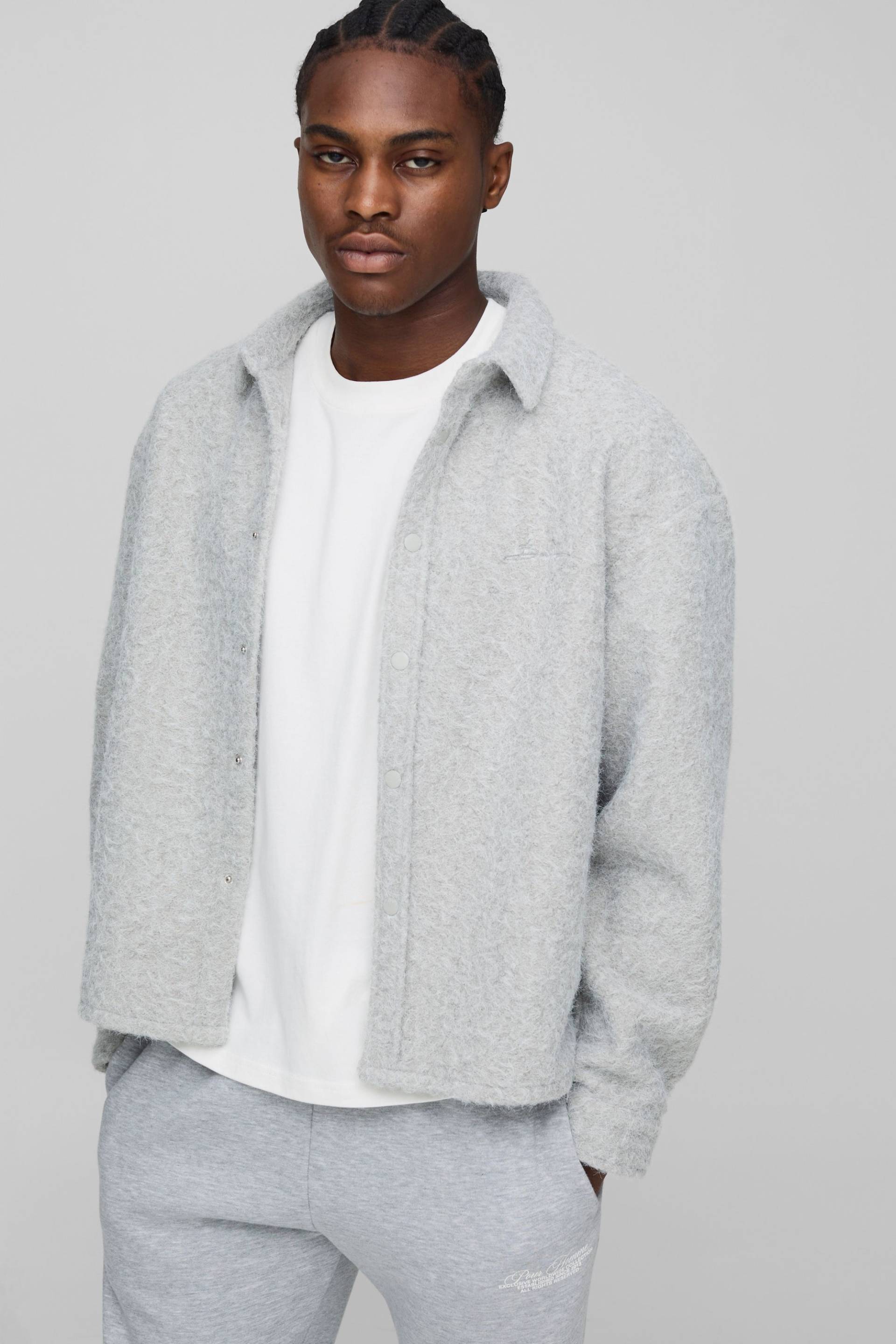 Oversize Overshirt - Grau - XS, Grau Oversize Overshirt - Grau - XS, Grau von boohooman