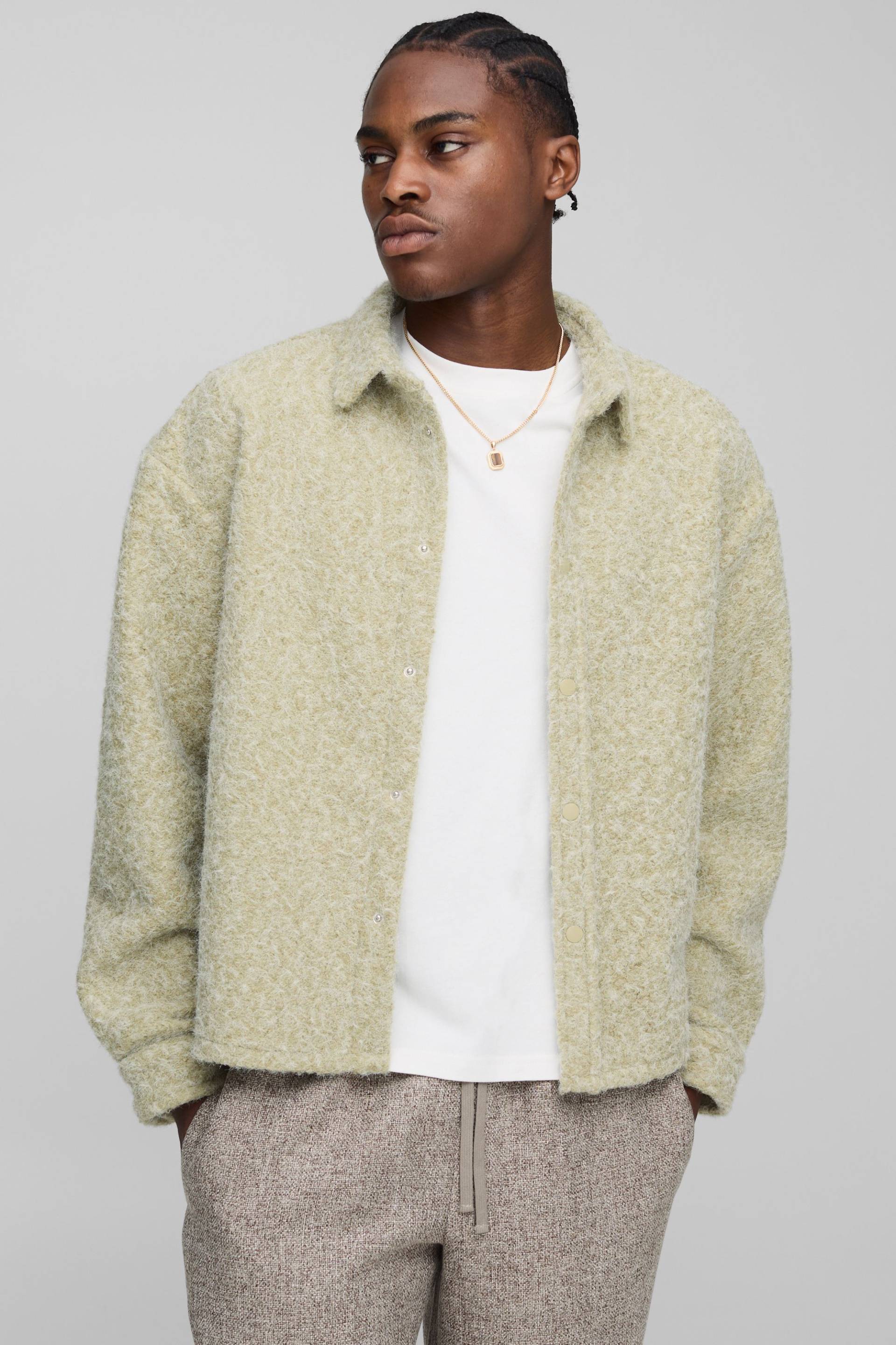Oversize Overshirt - Grün - XS, Grün Oversize Overshirt - Grün - XS, Grün von boohooman