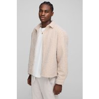 Oversize Overshirt - Taupe - M, Taupe von boohooman