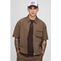 Oversized Check Ripstop Cargo Shirt von boohooman