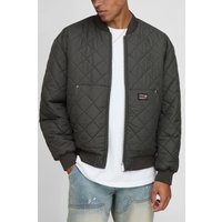 Gesteppte Oversize Bomberjacke - Khaki - M, Khaki von boohooman
