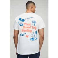 Oversize T-Shirt mit lizenziertem Disney Mickey Mouse Print - Weiß - M, Weiß von boohooman