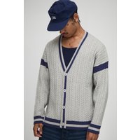 Oversize Bouclee Cardigan mit Twist - Grau - L, Grau von boohooman