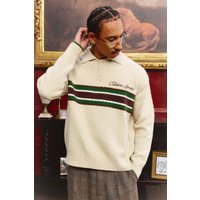 Oversize Poloshirt mit Stickerei - Grau - XS, Grau Oversize Poloshirt mit Stickerei - Grau - XS, Grau von boohooman