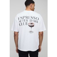 Oversize T-Shirt mit Espresso Marmori Print - Weiß - XS, Weiß Oversize T-Shirt mit Espresso Marmori Print - Weiß - XS, Weiß von boohooman