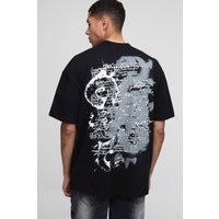 Oversize T-Shirt mit Renaissance Schlagenprint - Schwarz - XS, Schwarz Oversize T-Shirt mit Renaissance Schlagenprint - Schwarz - XS, Schwarz von boohooman