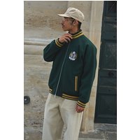 Oversize Melton Bomberjacke mit Trichterkragen - Grün - XS, Grün Oversize Melton Bomberjacke mit Trichterkragen - Grün - XS, Grün von boohooman