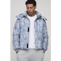 Oversize Nylon Steppjacke mit Trichterkragen - Grau - XS, Grau Oversize Nylon Steppjacke mit Trichterkragen - Grau - XS, Grau von boohooman