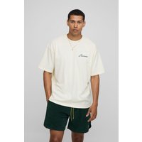 Oversize T-Shirt mit L'Homme Print - Ecru - XS, Ecru Oversize T-Shirt mit L'Homme Print - Ecru - XS, Ecru von boohooman