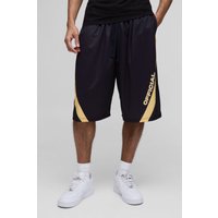 Oversize Basketball-Shorts aus Mesh - Schwarz - XS, Schwarz Oversize Basketball-Shorts aus Mesh - Schwarz - XS, Schwarz von boohooman
