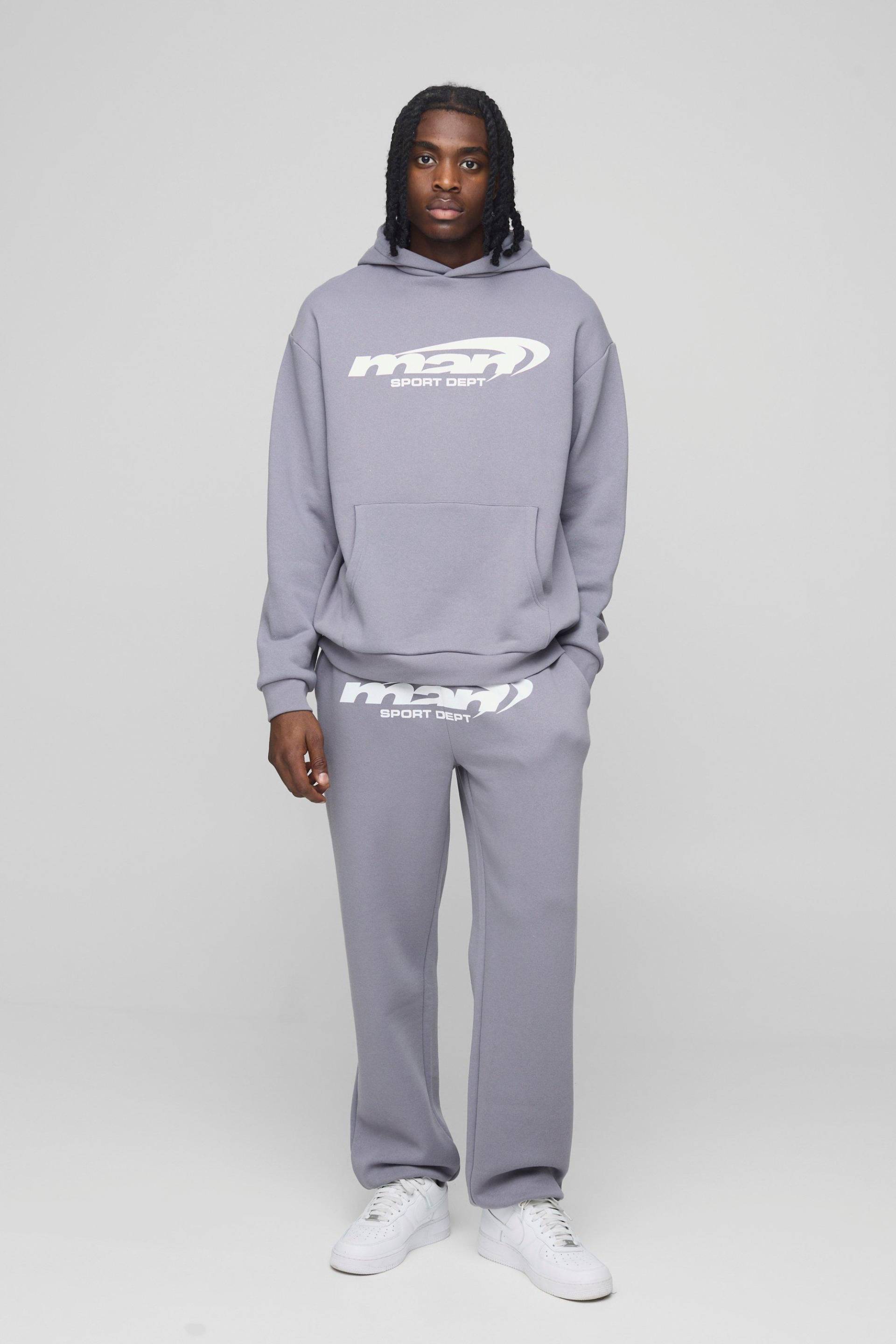 Oversize Man Trainingsanzug mit Kapuze - Blau - S, Blau Oversize Man Trainingsanzug mit Kapuze - Blau - S, Blau von boohooman