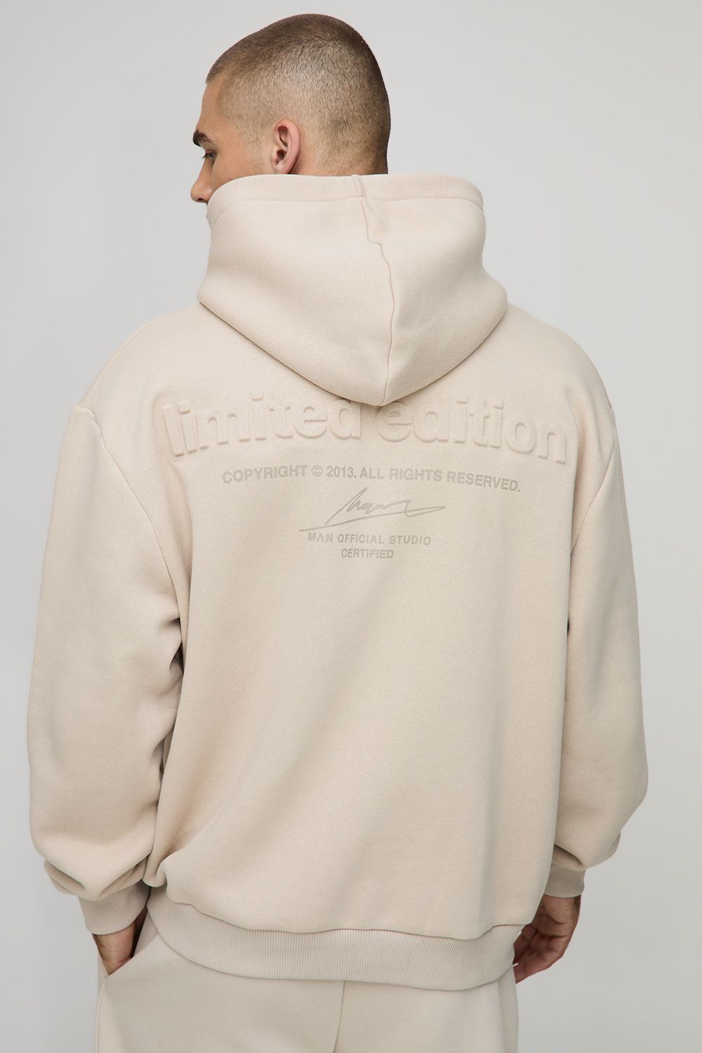 Oversize Man Limited Edition Hoodie - Grau - S, Grau von boohooman