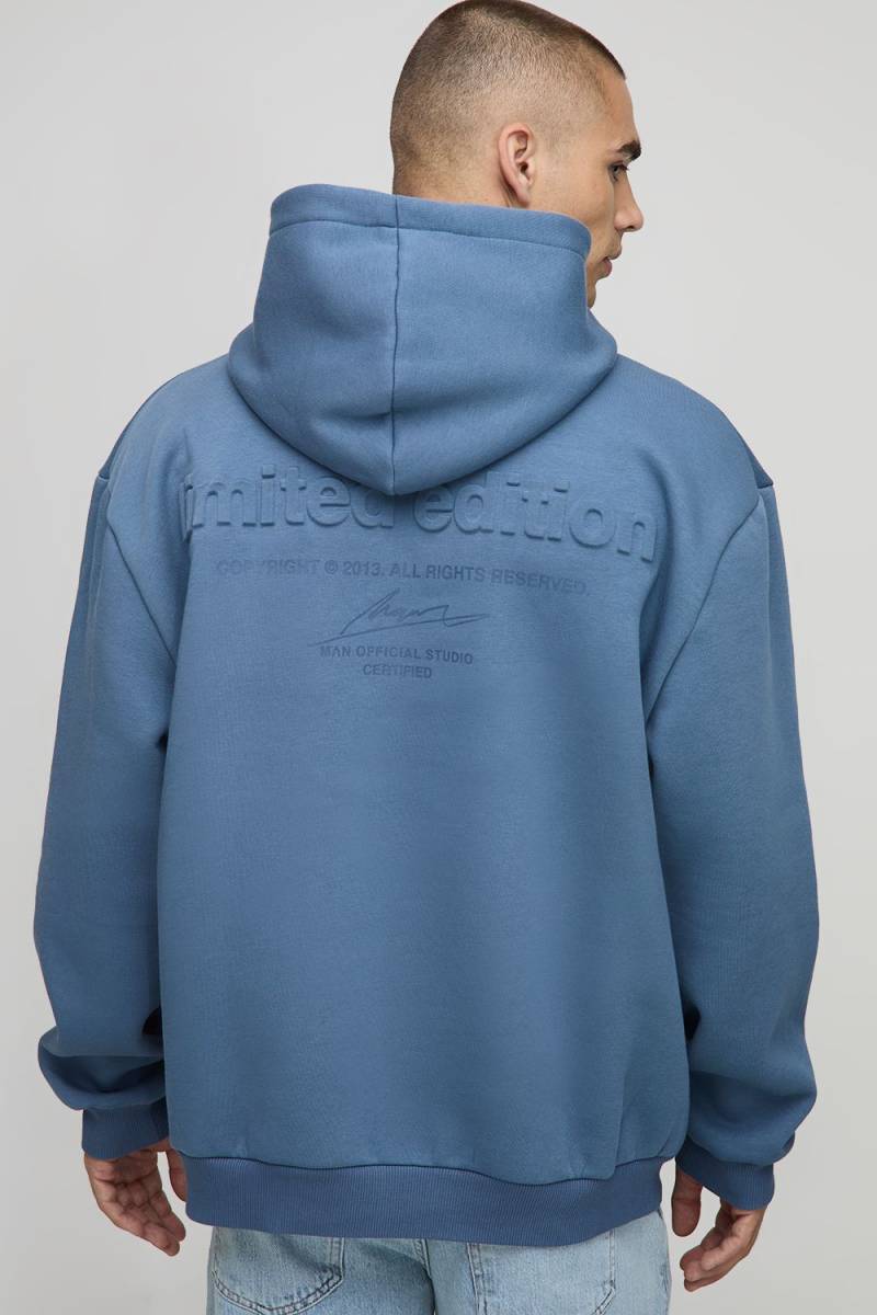 Oversize Man Limited Edition Hoodie - Grau - XS, Grau Oversize Man Limited Edition Hoodie - Grau - XS, Grau von boohooman