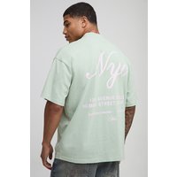 Oversize Man NYC T-Shirt - Grün - XS, Grün Oversize Man NYC T-Shirt - Grün - XS, Grün von boohooman