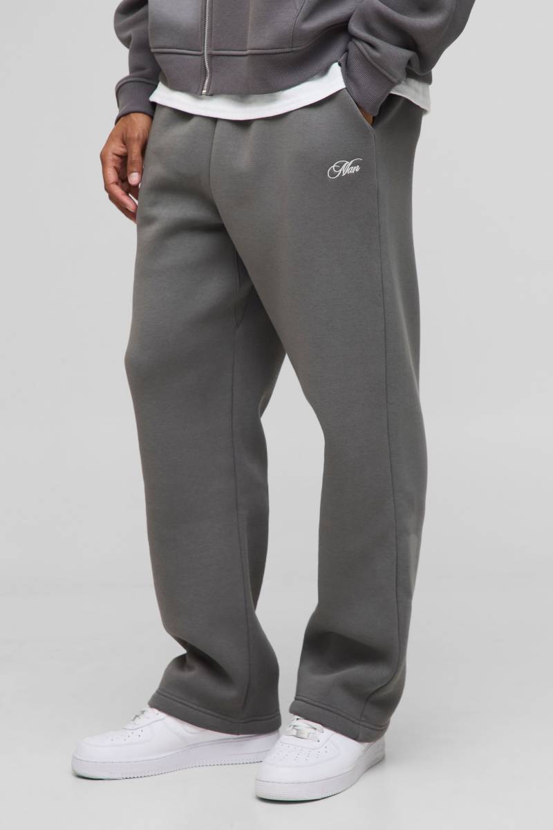Oversize Jogginghose mit Man-Schriftzug - Grau - XL, Grau von boohooman