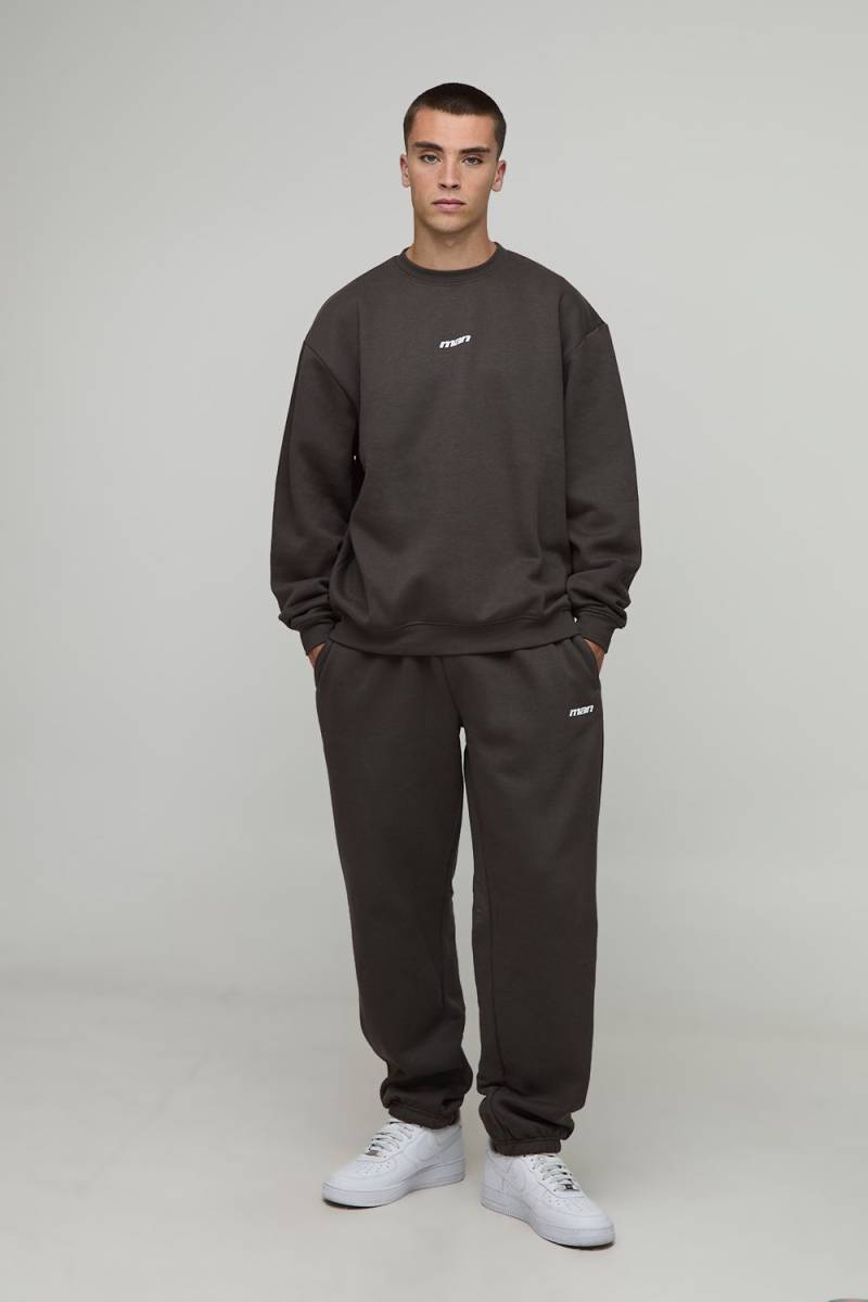 Oversized Man Sport Sweatshirt Tracksuit - Grau - S, Grau von boohooman