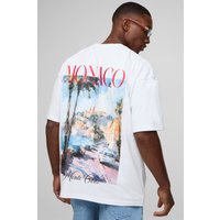Oversize T-Shirt mit Monaco-Print - Weiß - XS, Weiß Oversize T-Shirt mit Monaco-Print - Weiß - XS, Weiß von boohooman