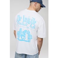 Oversize T-Shirt mit Nashville Western Pferde-Print - Weiß - XS, Weiß von boohooman